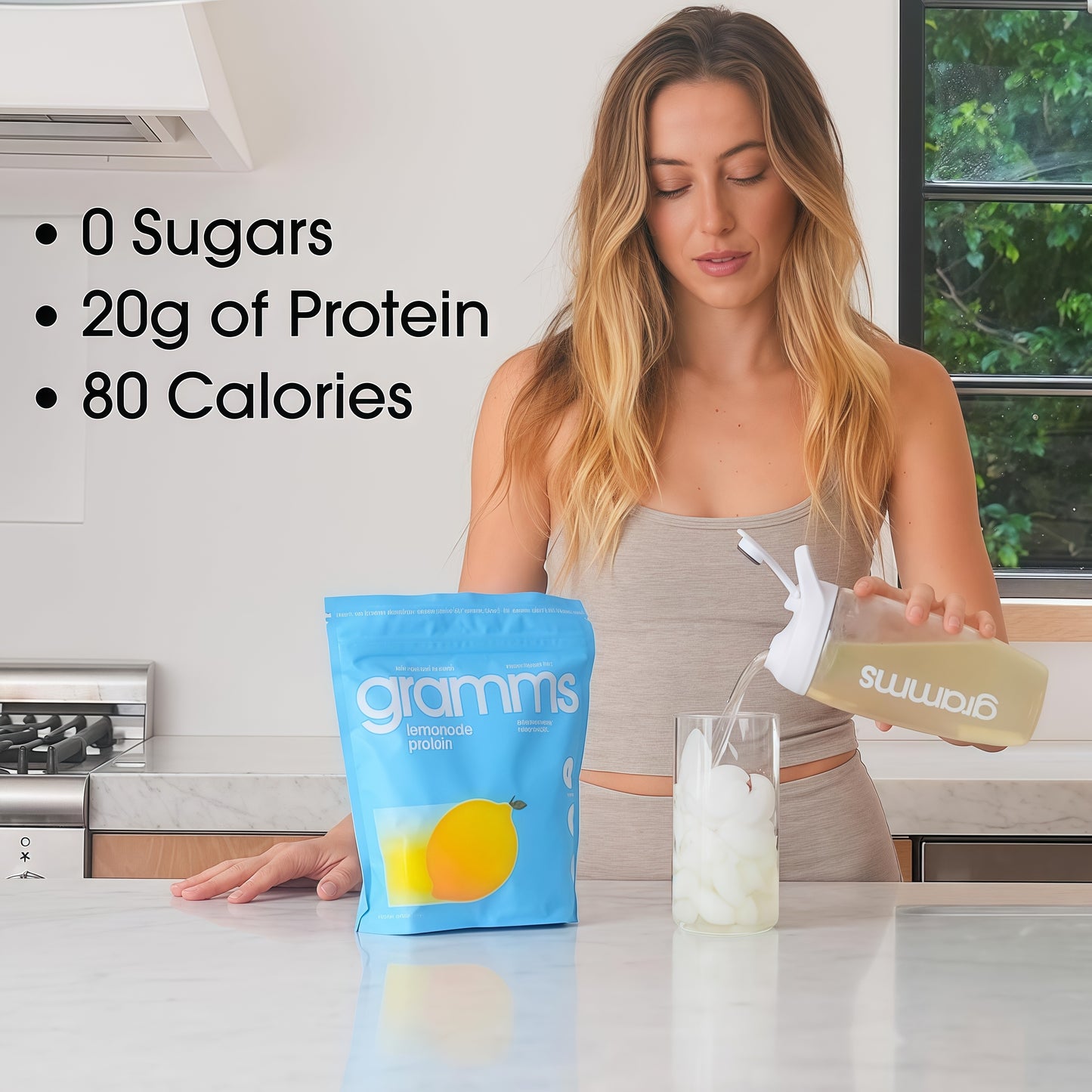 Gramms Clear Protein Powder Lemonade 20g Protein for Women 18 Servings