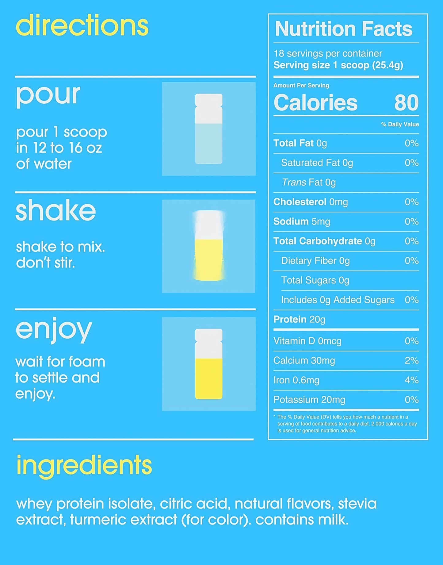 Gramms Clear Protein Powder Lemonade 20g Protein for Women 18 Servings
