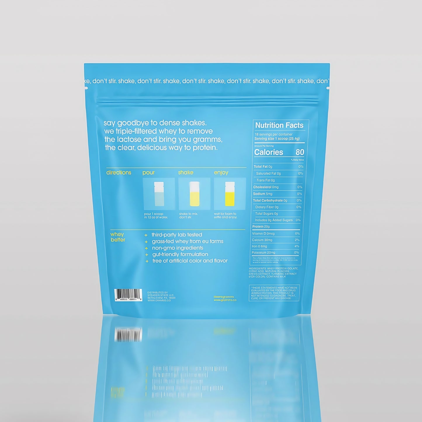 Gramms Clear Protein Powder Lemonade 20g Protein for Women 18 Servings
