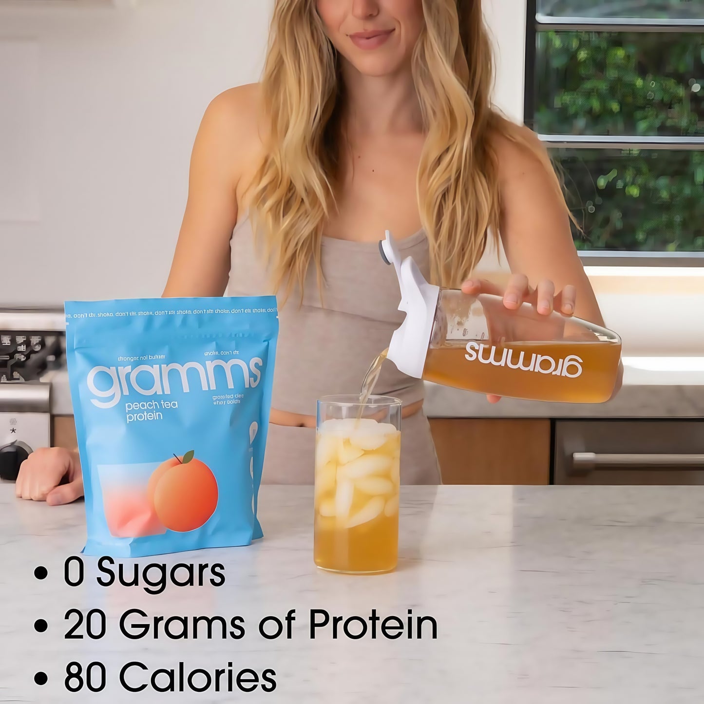 Gramms Clear Protein Powder Peach Tea 20g Protein for Women 18 Servings