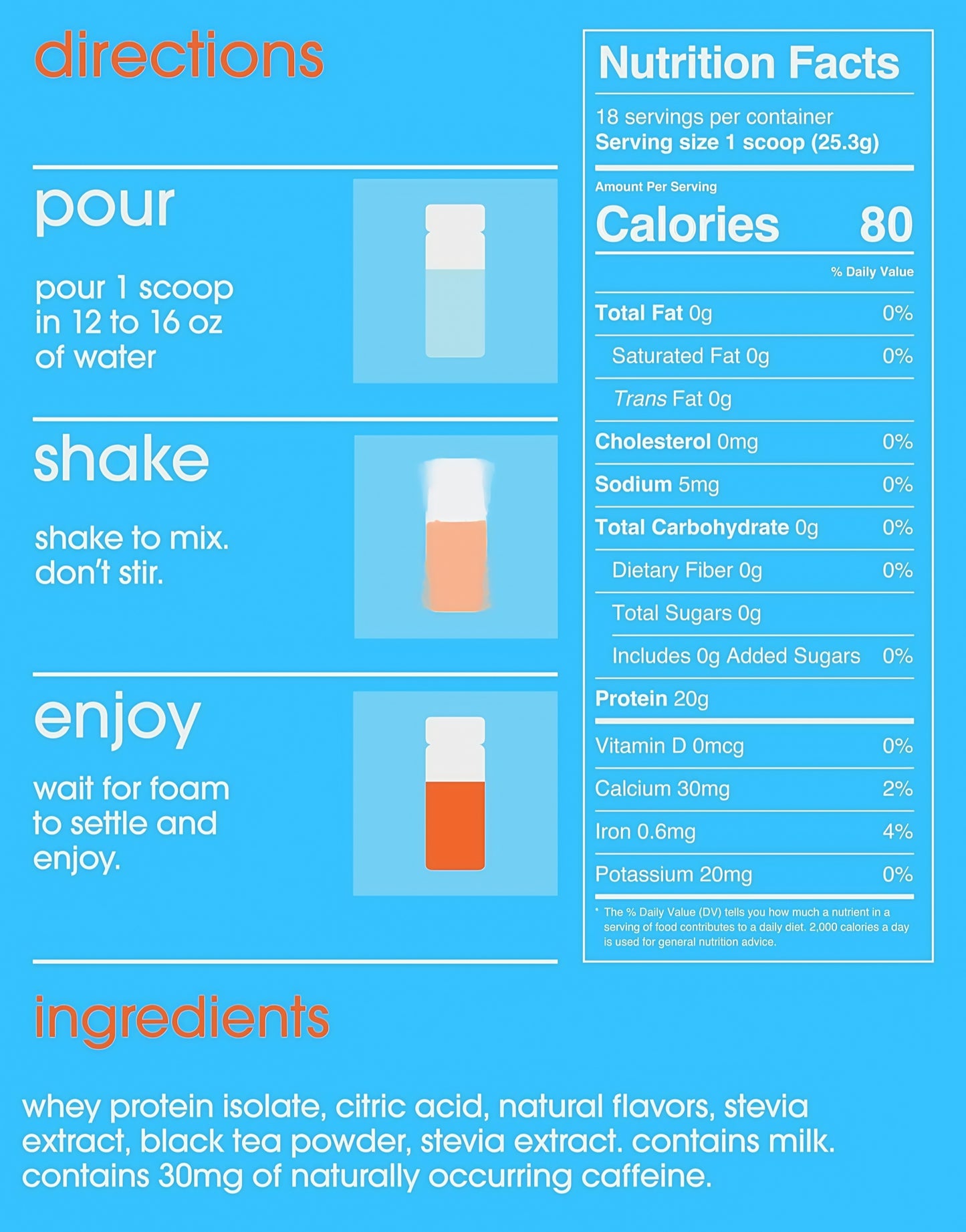 Gramms Clear Protein Powder Peach Tea 20g Protein for Women 18 Servings