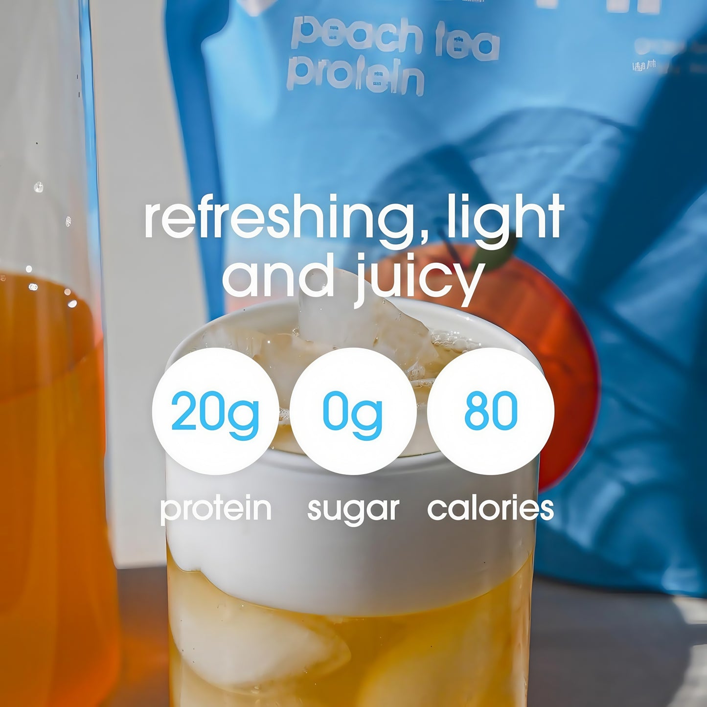 Gramms Clear Protein Powder Peach Tea 20g Protein for Women 18 Servings