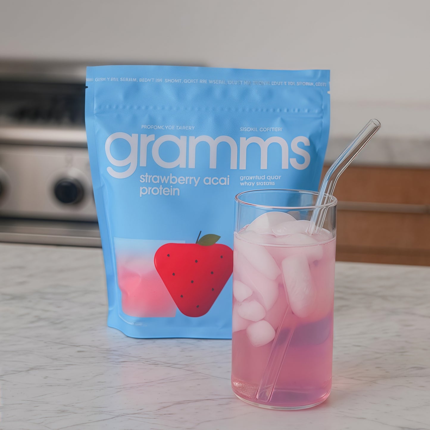 Gramms Clear Protein Powder Strawberry Acai 20g Protein for Women 18 Servings