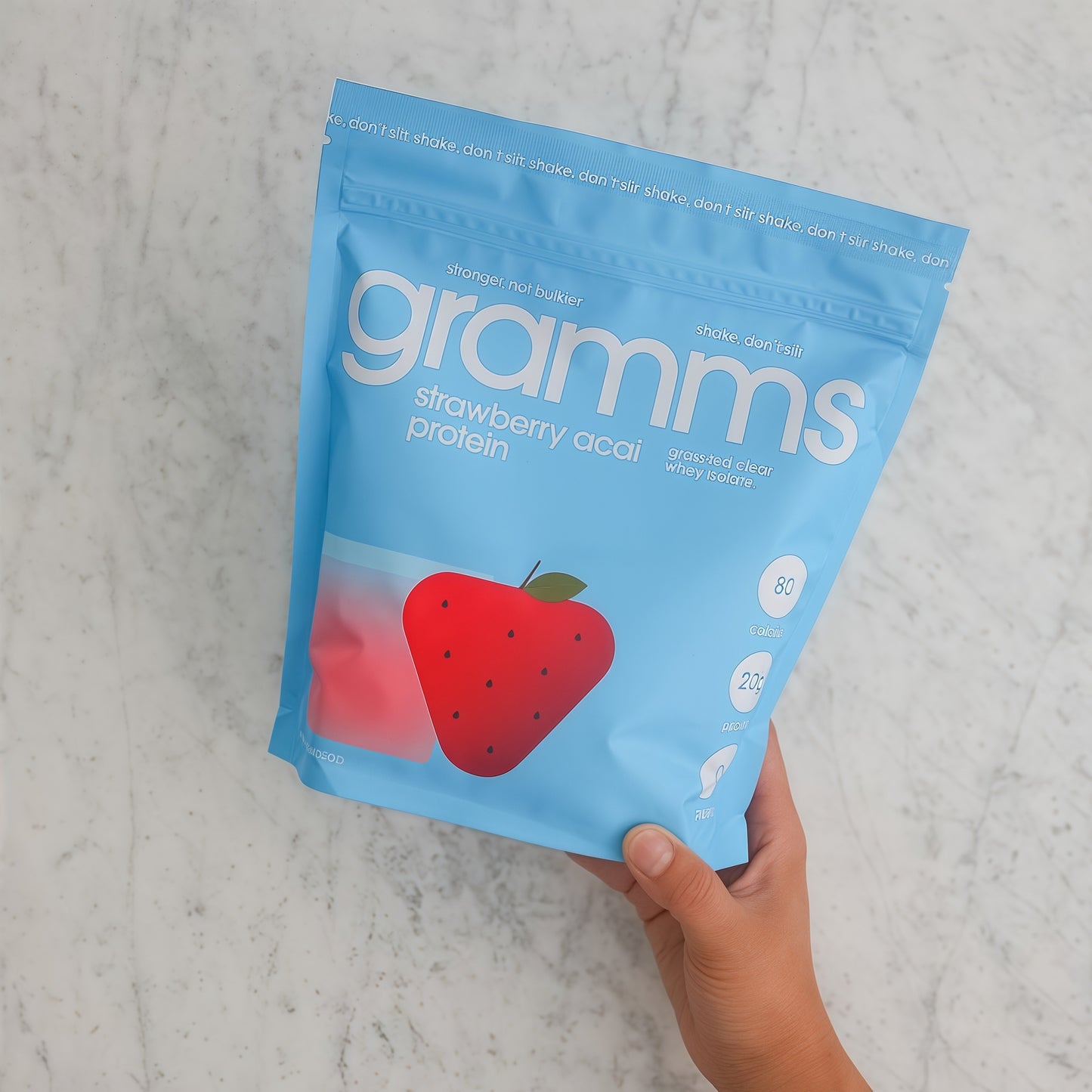 Gramms Clear Protein Powder Strawberry Acai 20g Protein for Women 18 Servings