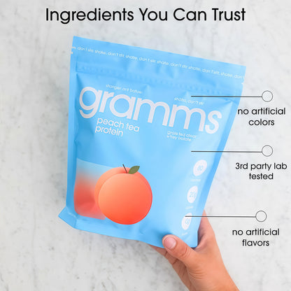 Gramms Clear Protein Powder Peach Tea 20g Protein for Women 18 Servings