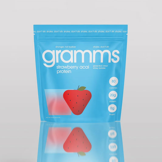 Gramms Clear Protein Powder Strawberry Acai 20g Protein for Women 18 Servings
